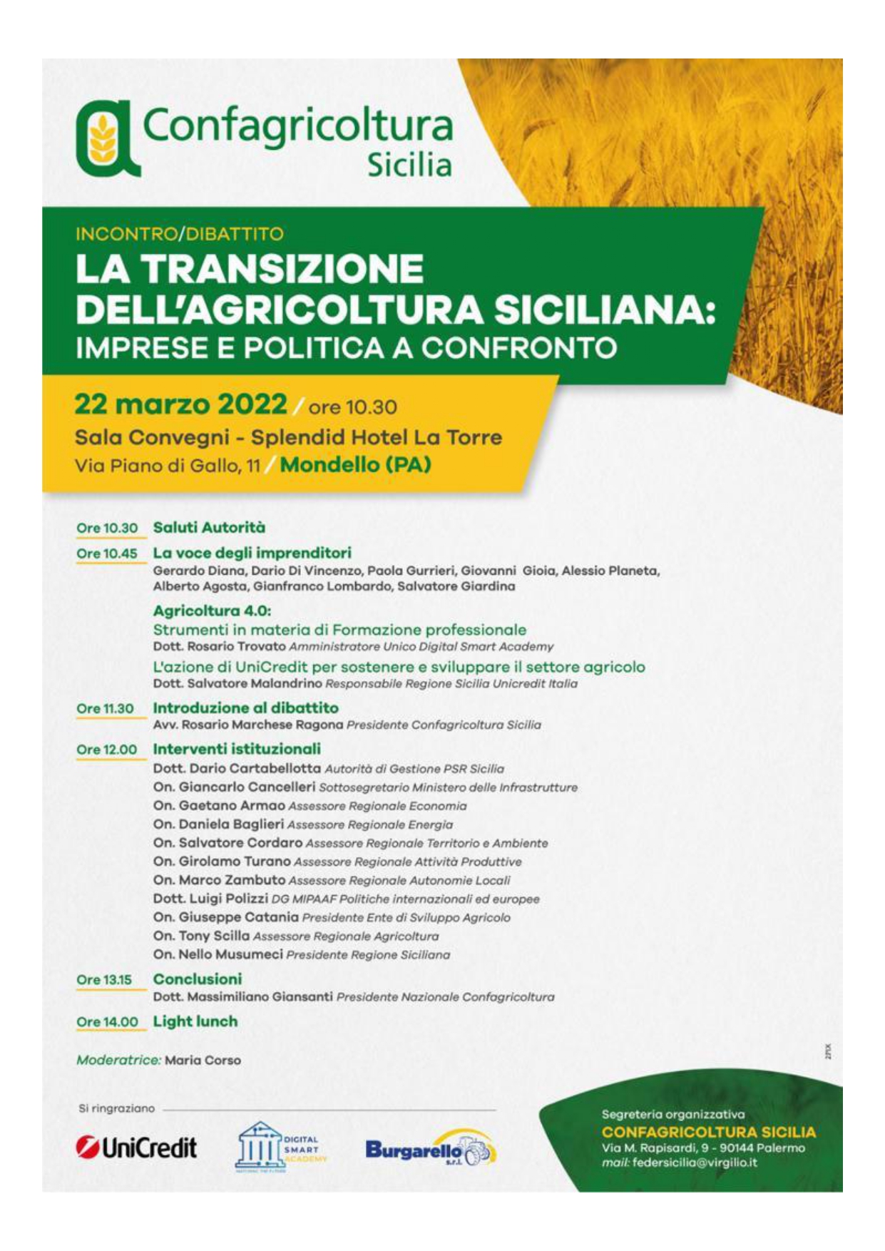 Confagricoltura Sicilia, Congresso sulla transizione dell’agricoltura