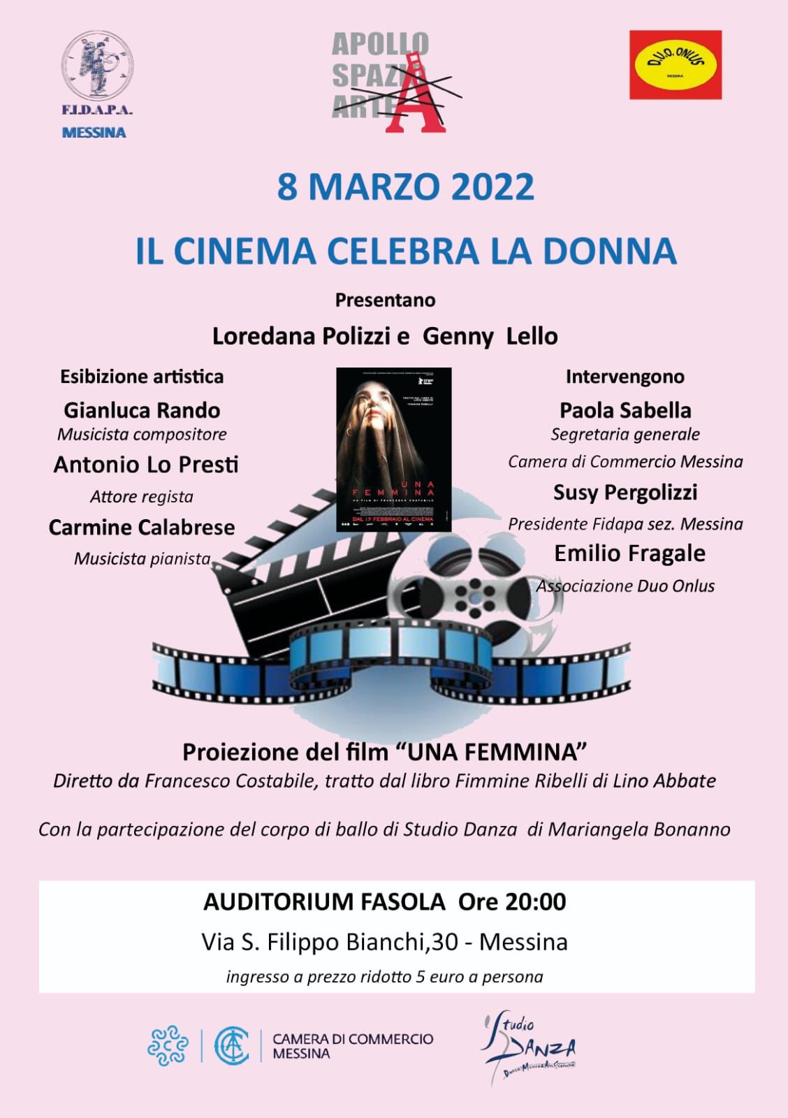 Auditorium Fasola di Messina: evento per l’8 marzo