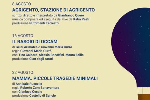 Patti (Me), Al via la sezione gourmet del Libero Teatro Festival – “Agrigento, Stazione di Agrigento” di Quero lunedì 8 agosto h. 21.30