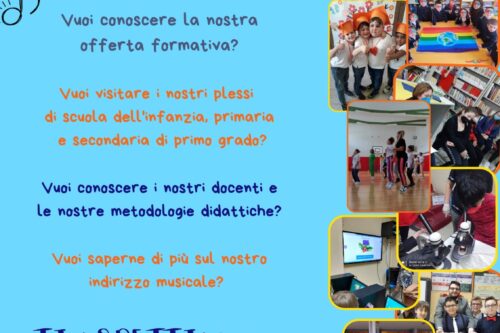 Open Day dell’I.C. “Manzoni – Dina e Clarenza” sabato 3 dicembre alle 9:00