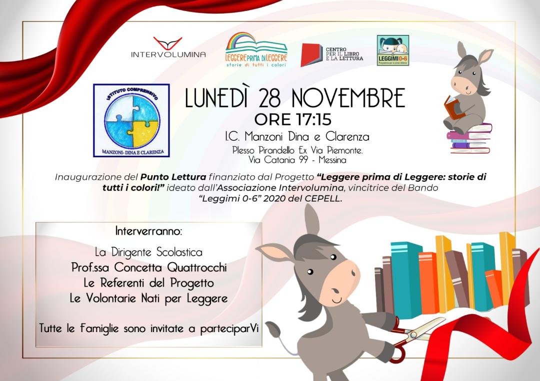 Inaugurazione del progetto “Punti lettura: Se lo ami, leggigli una storia”, domani ore 17:15 plesso “Pirandello”