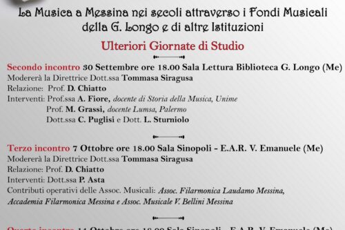Biblioteca G. Longo: la Musica a Messina fin dalle origini