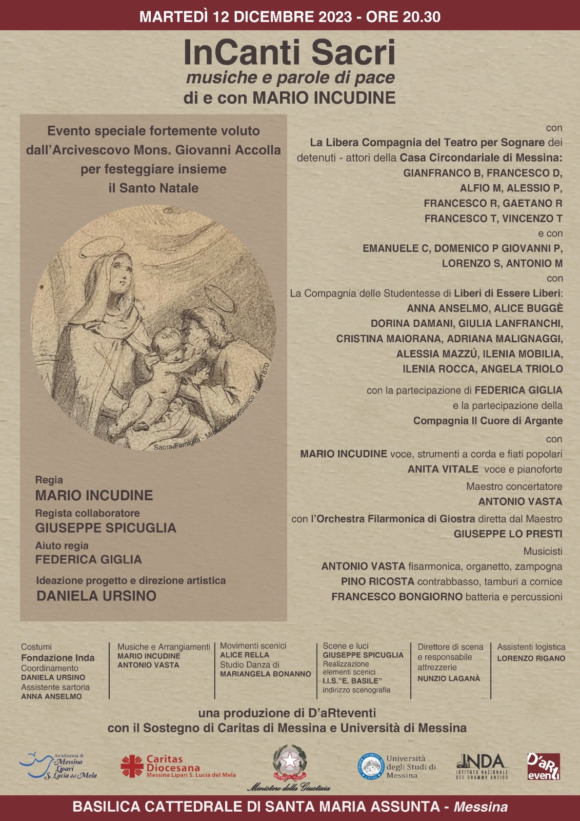 Concerto-Spettacolo “InCanti Sacri – musiche e parole di pace”, di e con Mario Incudine