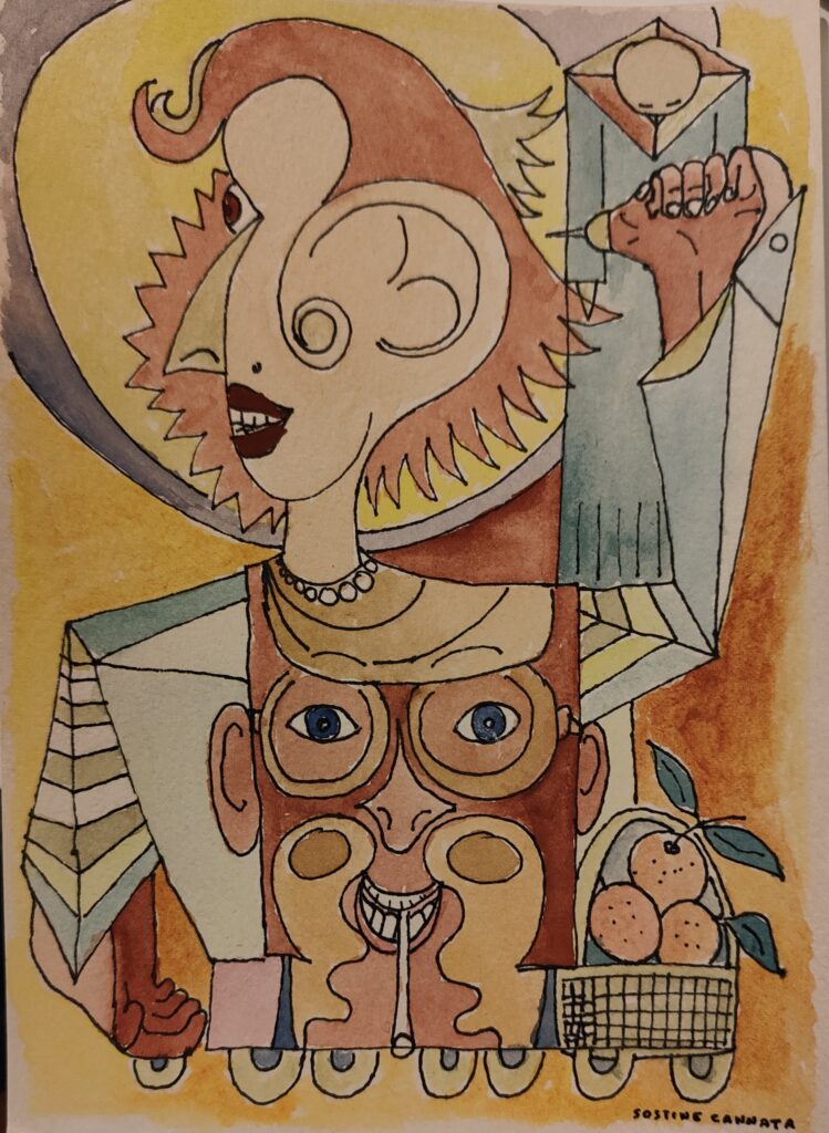 Sostine Cannata "Sud" - acquarelli e china su carta, cm 20 x 15