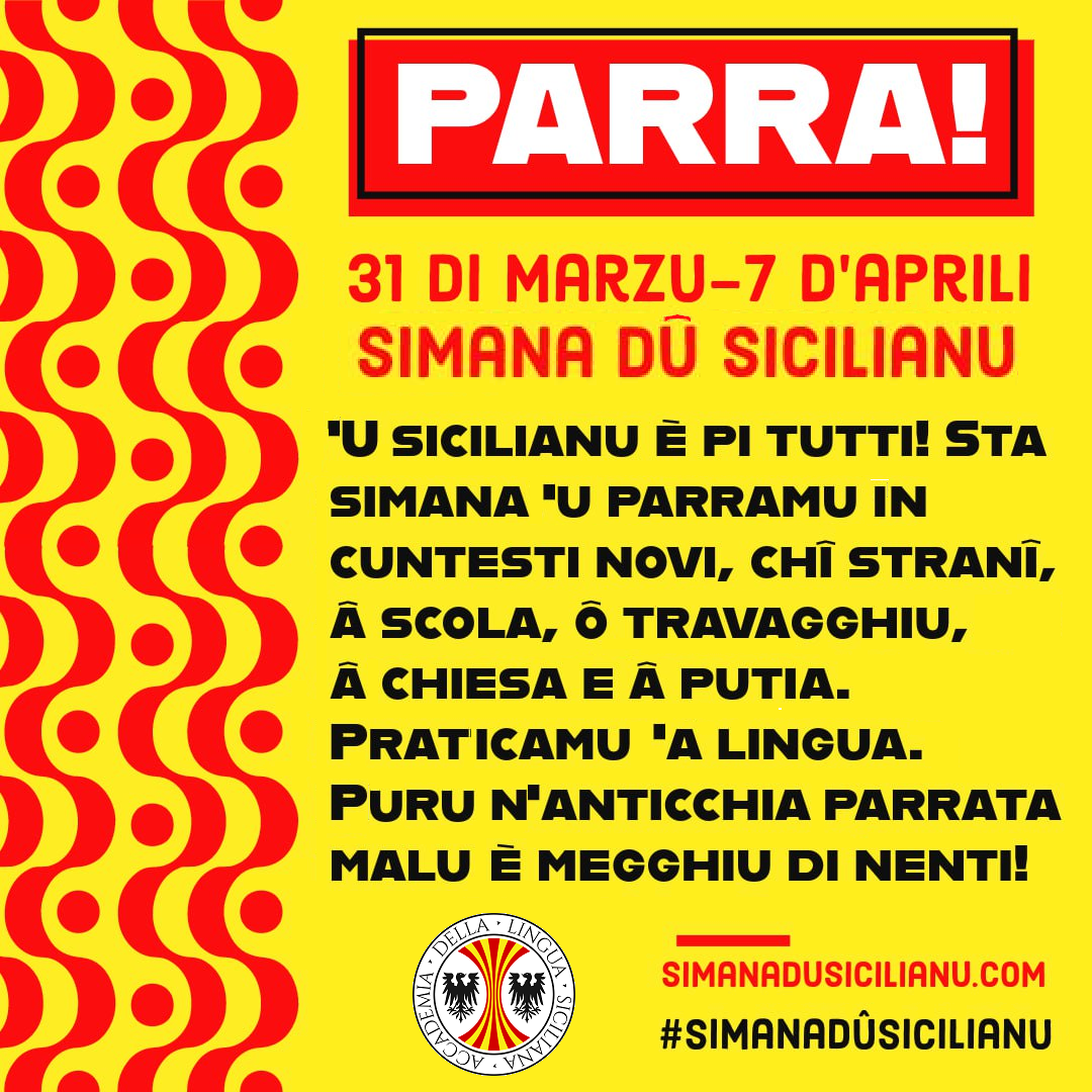 Il 31 marzo comincia la “Simana dû Sicilianu”: un’occasione per parlarlo