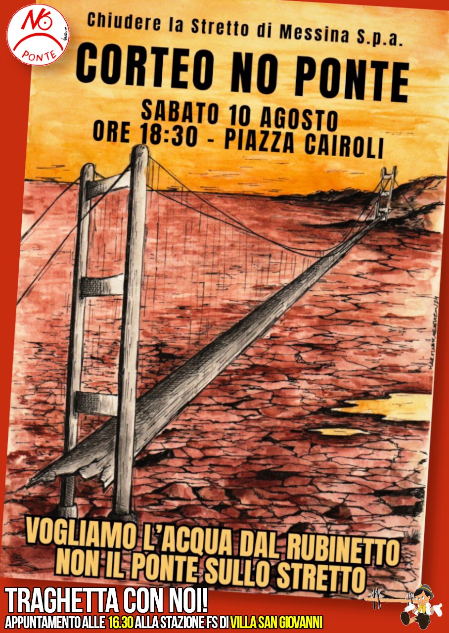 No Ponte Calabria: Il 10 agosto a Messina per lo Stretto e per il Sud!