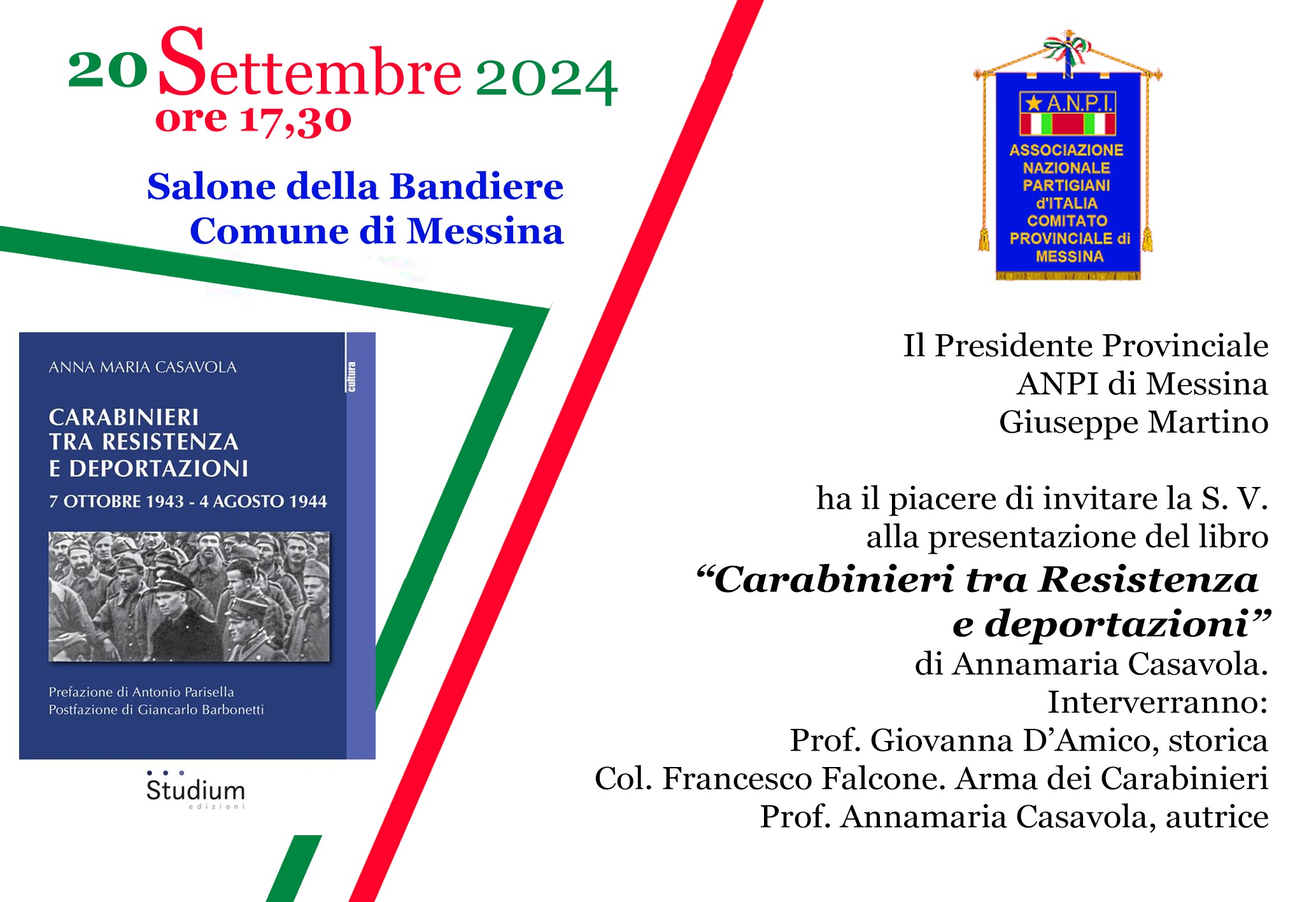 Carabinieri fra Resistenza e deportazioni: a Messina se ne discute per iniziativa dell’Anpi