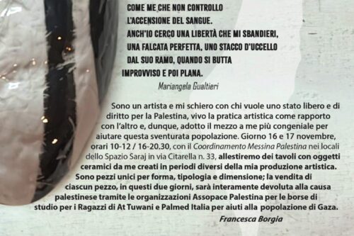 16 e 17 novembre “Restiamo Umani” con Francesca Borgia