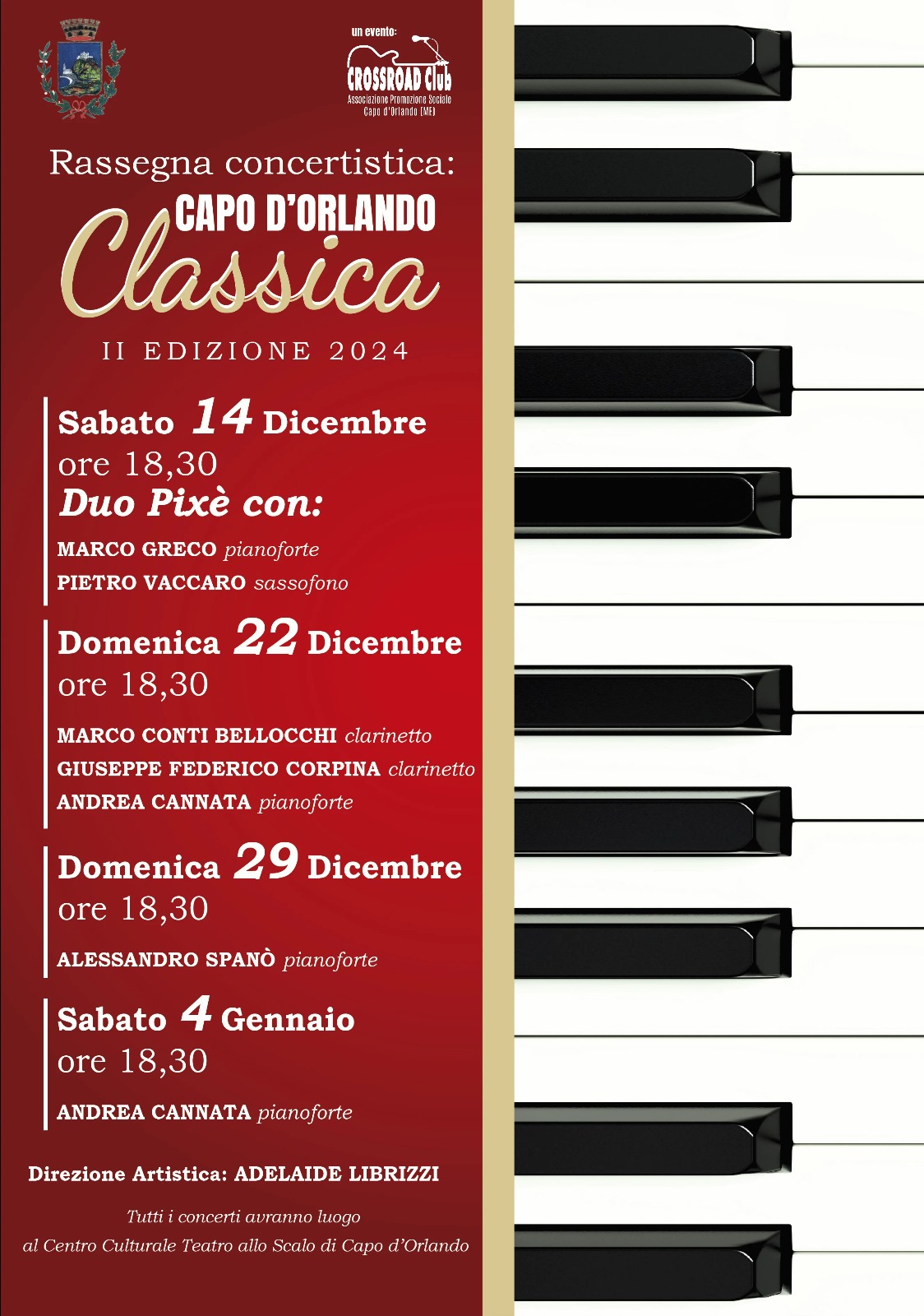 Rassegna musicale “Capo d’Orlando Classica” al Teatro allo Scalo