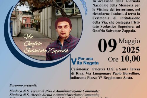 Santa Teresa Riva (ME). Giornata Nazionale in Memoria delle Vittime del terrorismo