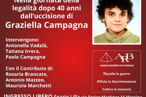 Messina. Giornata della legalità in memoria di Graziella Campagna