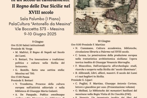 MESSINA, CONVEGNO DI STUDI: “LIBRI E LETTORI IN ITALIA MERIDIONALE IN UN SECOLO DI CAMBIAMENTI. IL REGNO DELLE DUE SICILIE NEL XVIII SECOLO”