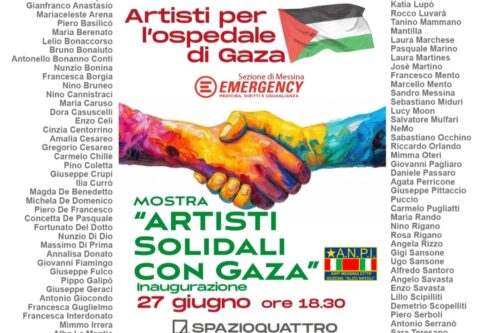 MESSINA, MOSTRA “ARTISTI SOLIDALI CON GAZA”