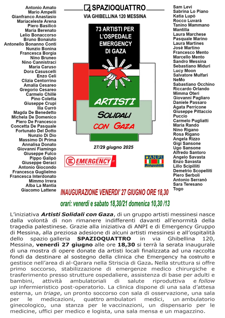 85 artisti messinesi per Gaza