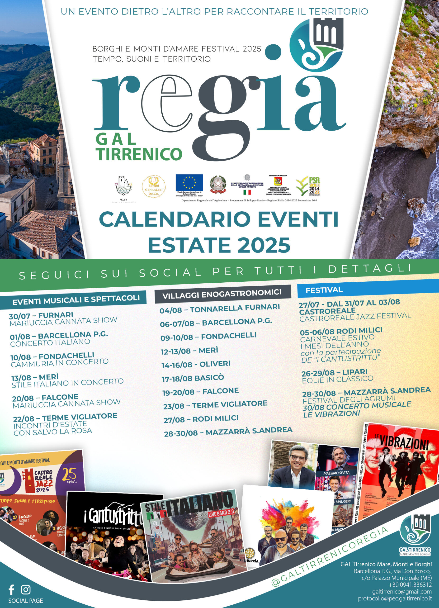 Presentato il programma “BORGHI E MONTI D’aMARE FESTIVAL 2025” Regia Gal Tirrenico