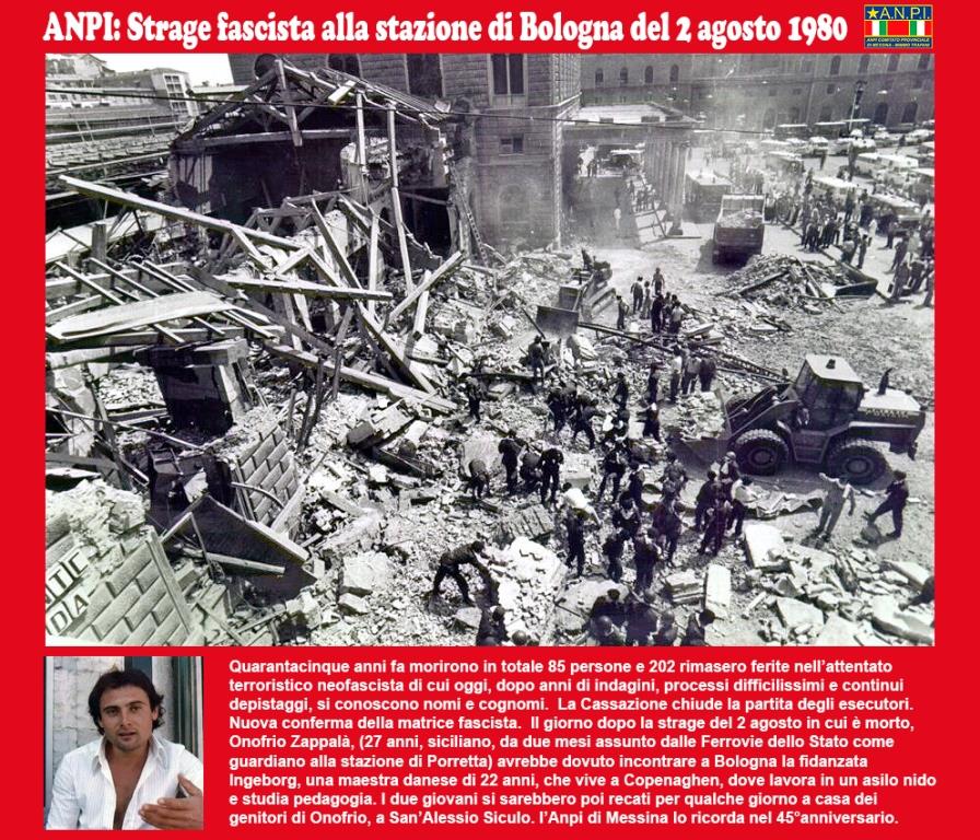 Nella strage fascista di Bologna del 1980 morì Onofrio Zappalà, di S. Alessio Siculo