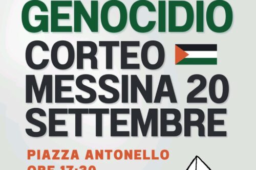 Messina. Sabato 20 settembre 2025 CORTEO MESSINA A SOSTEGNO DELLA GLOBAL SUMUD FLOTILLA