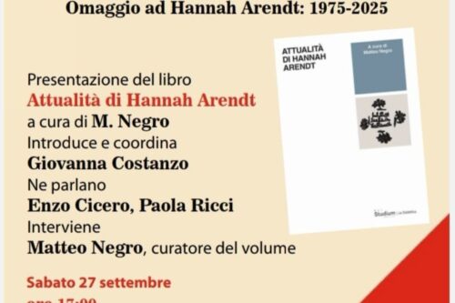 Feltrinelli: Presentazione del libro “Attualità di Hannah Arendt”