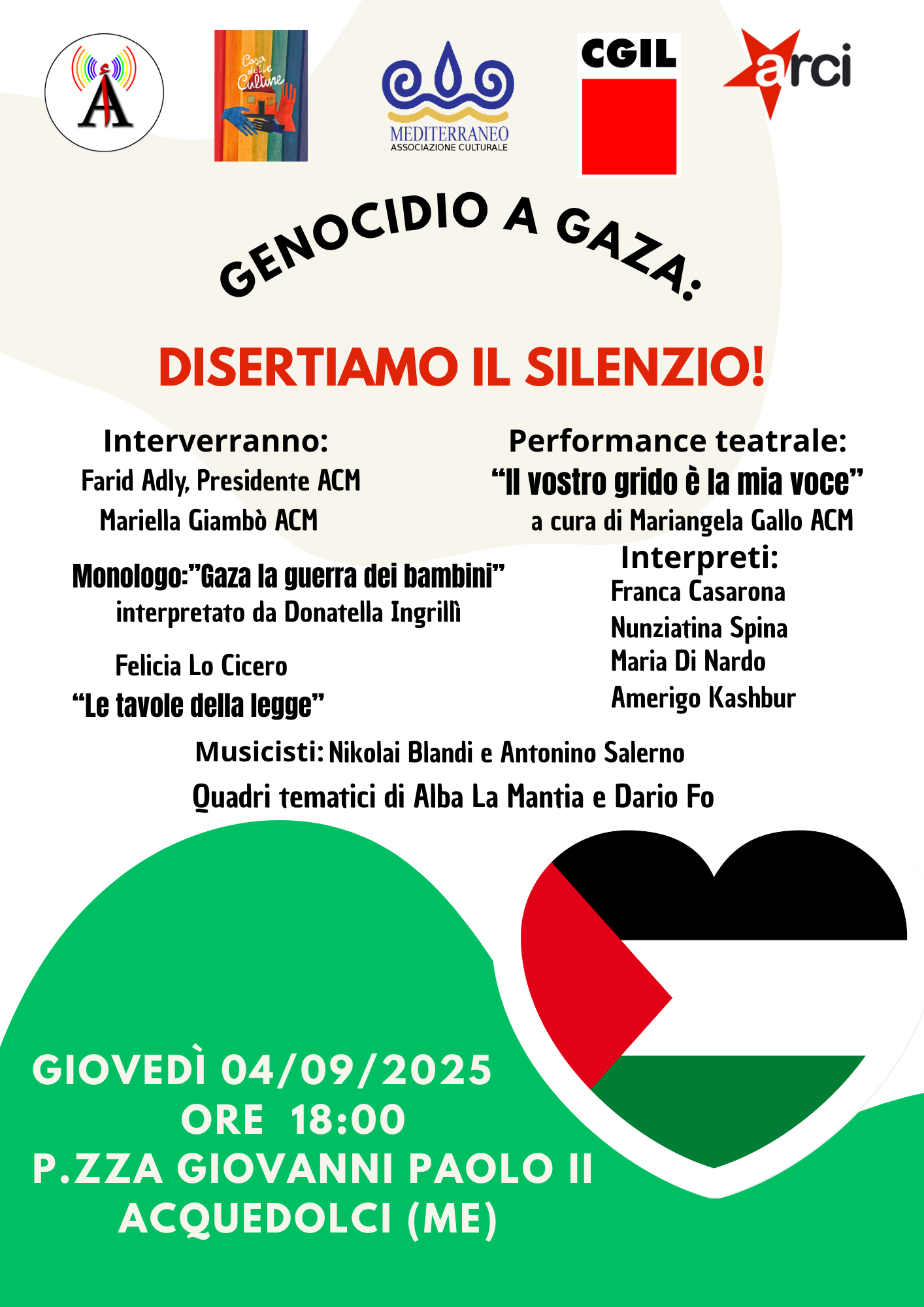 Acquedolci: Contro il genocidio a Gaza
