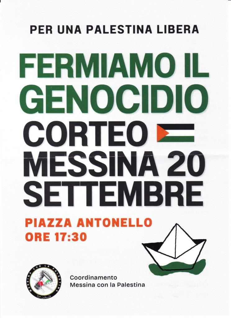 Corteo Messina a sostegno della Global Sumud Flotilla