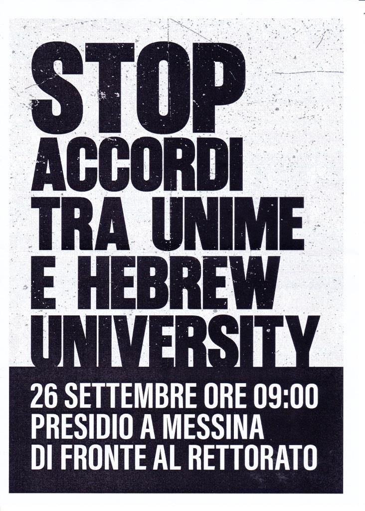 Stop accordi tra Università di Messina e Hebrew University