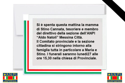 Si è spenta la mamma di Stino Cannata