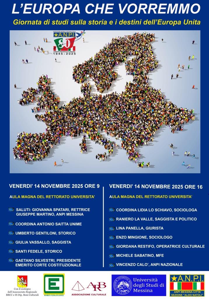 “L’Europa che vorremmo”: se ne ragiona all’Università insieme all’Anpi di Messina