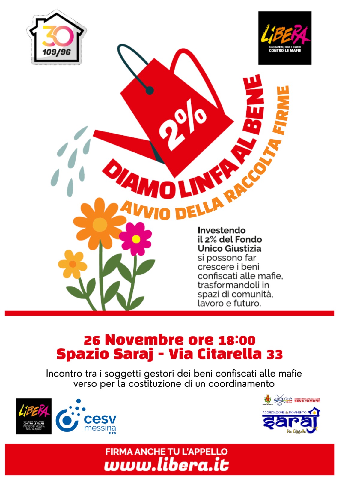 Diamo linfa al bene, con Libera