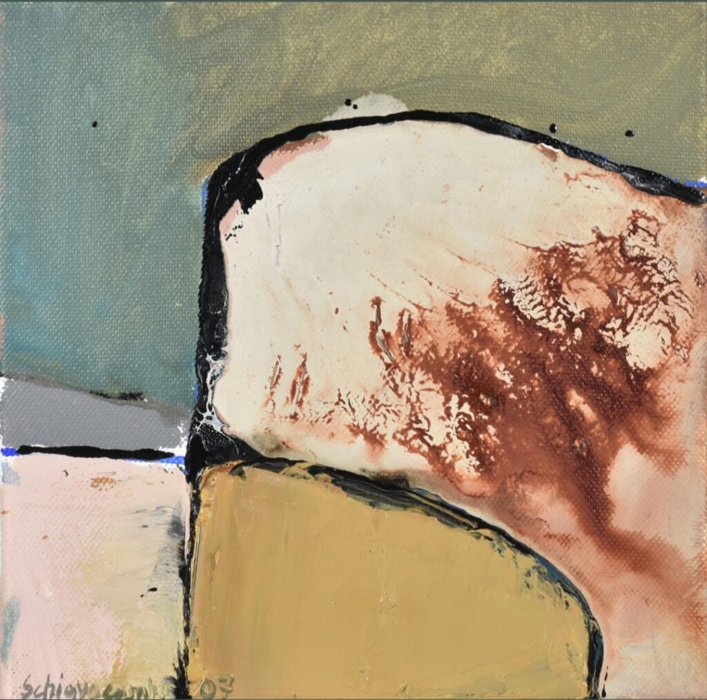 Paolo Schiavocampo (Palermo, 1924 - Milano, 2022) "Senza titolo" 2007 - olio su tela, cm 20 x 20