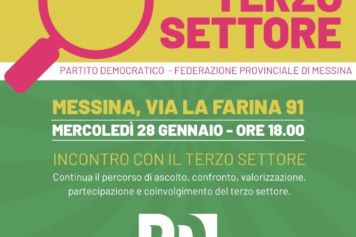 Il Partito Democratico della Provincia di Messina istituisce l’Osservatorio permanente sul Terzo Settore