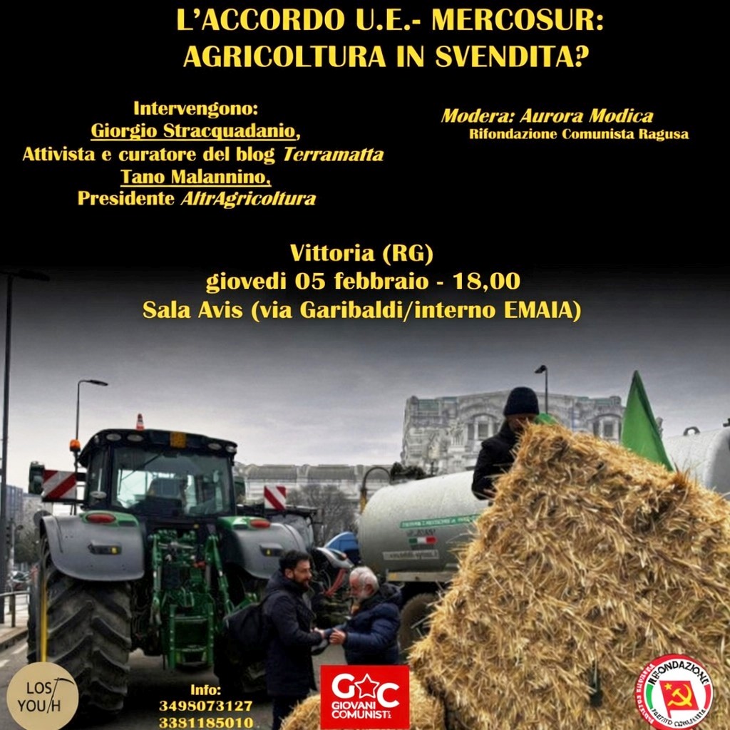 VITTORIA, INIZIATIVA SU AGRICOLTURA E ACCORDO UNIONE EUROPEA E MERCOSUR