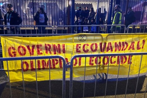 Protesta di Extinction Rebellion alle Olimpiadi