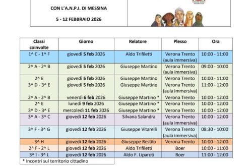 Incontri in collaborazione con l’Anpi di Messina