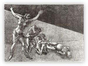 Francesco Messina (Linguaglossa, 15 dicembre 1900 – Milano, 13 settembre 1995) "Senza titolo" - litografia su carta, cm 51 x 70