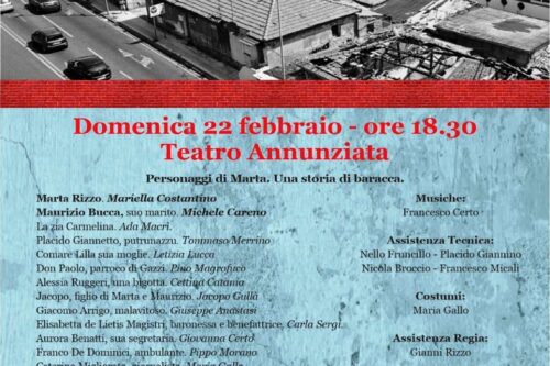 Terra di Gesù: il 22 febbraio a teatro per solidarietà con la commedia “Marta”