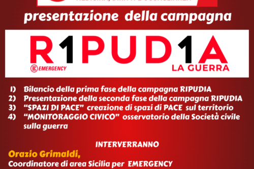 “L’Italia ripudia la guerra”: il gruppo EMERGENCY di Messina presenta la campagna nazionale allo Spazio Lilla