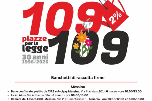 “109 piazze per la Legge 109”