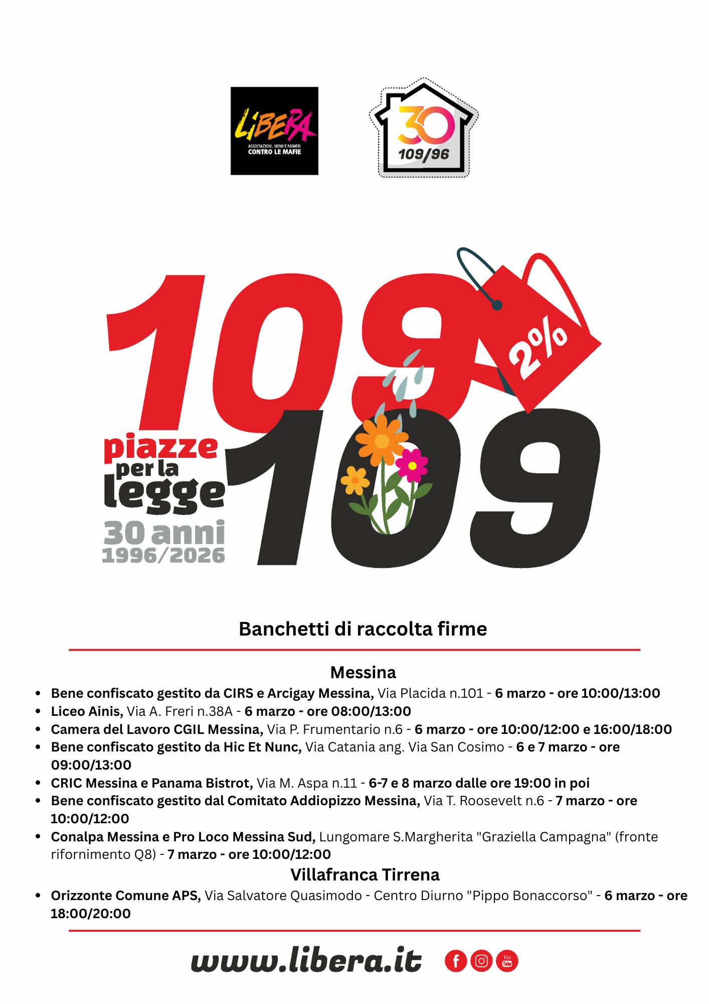 “109 piazze per la Legge 109”