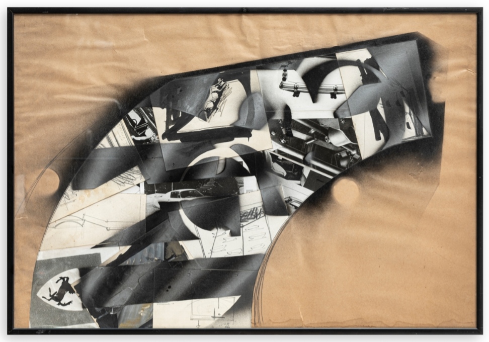 Paolo Schiavocampo (Palermo, 1924 - Milano, 2022) "Senza titolo" 1968 - tecnica mista e collage su carta, cm 64 x 94