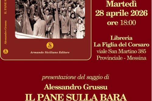LIBRERIA LA FIGLIA DEL CORSARO, PROVINCIALE – MESSINA: PRESENTAZIONE DEL LIBRO “IL PANE SULLA BARA”