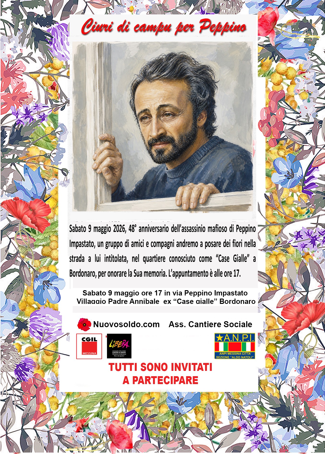 L’Anpi di Messina ricorda Peppino Impastato