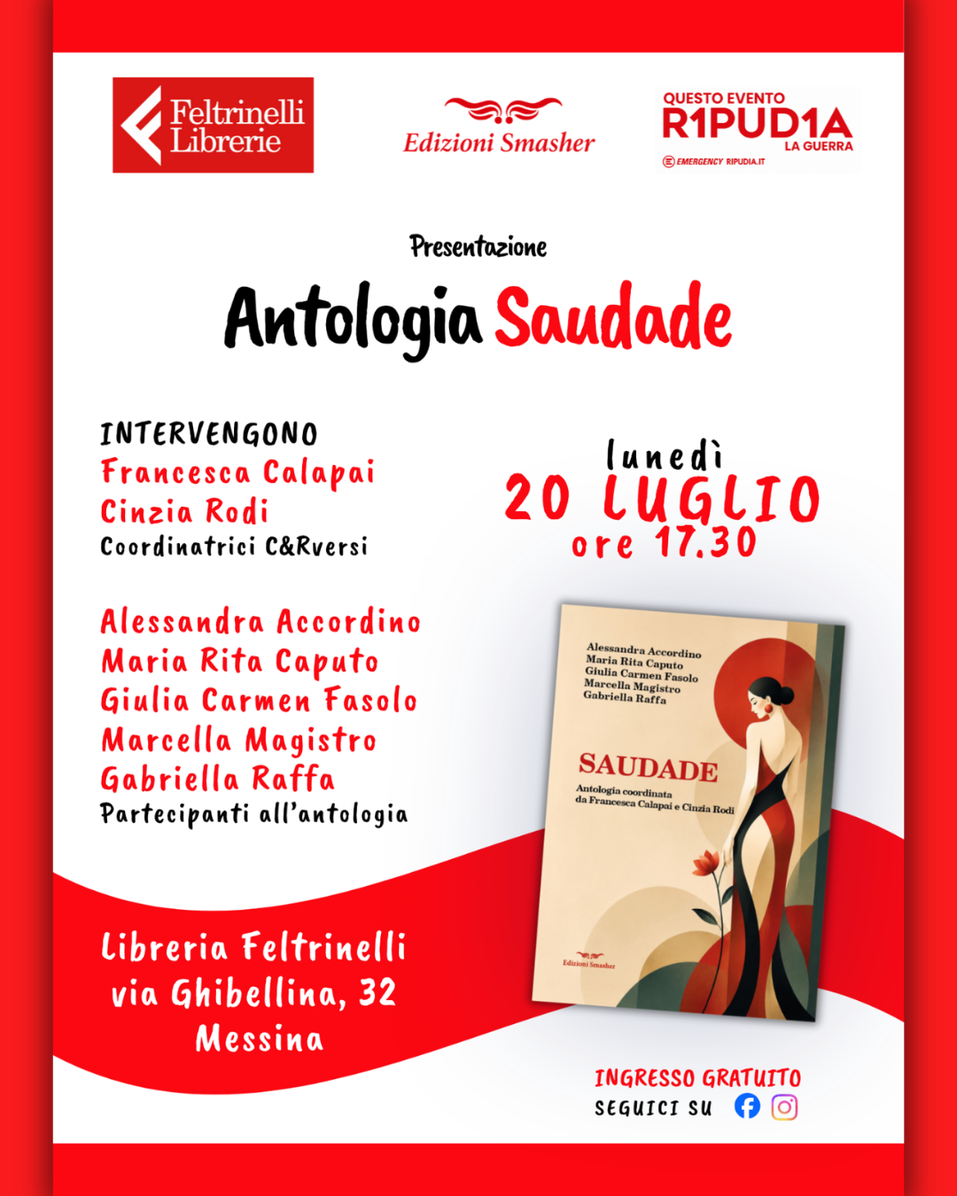 “Saudade”, alla Feltrinelli di Messina l’antologia nata  da un cerchio di scrittura di donne