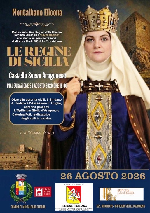 Montalbano Elicona, al Castello la mostra “Le Regine di Sicilia”: il 26 agosto l’inaugurazione della Camera Reginale